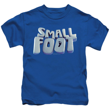 Royal kid's t-shirt for ages 4 to 7 with Smallfoot Logo graphic
