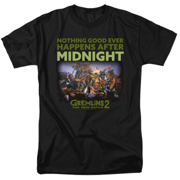 Black men's regular fit t-shirt with Gremlins After Midnight graphic