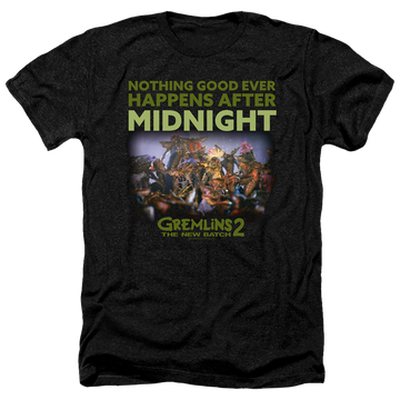 Charcoal men's heather t-shirt with Gremlins After Midnight graphic