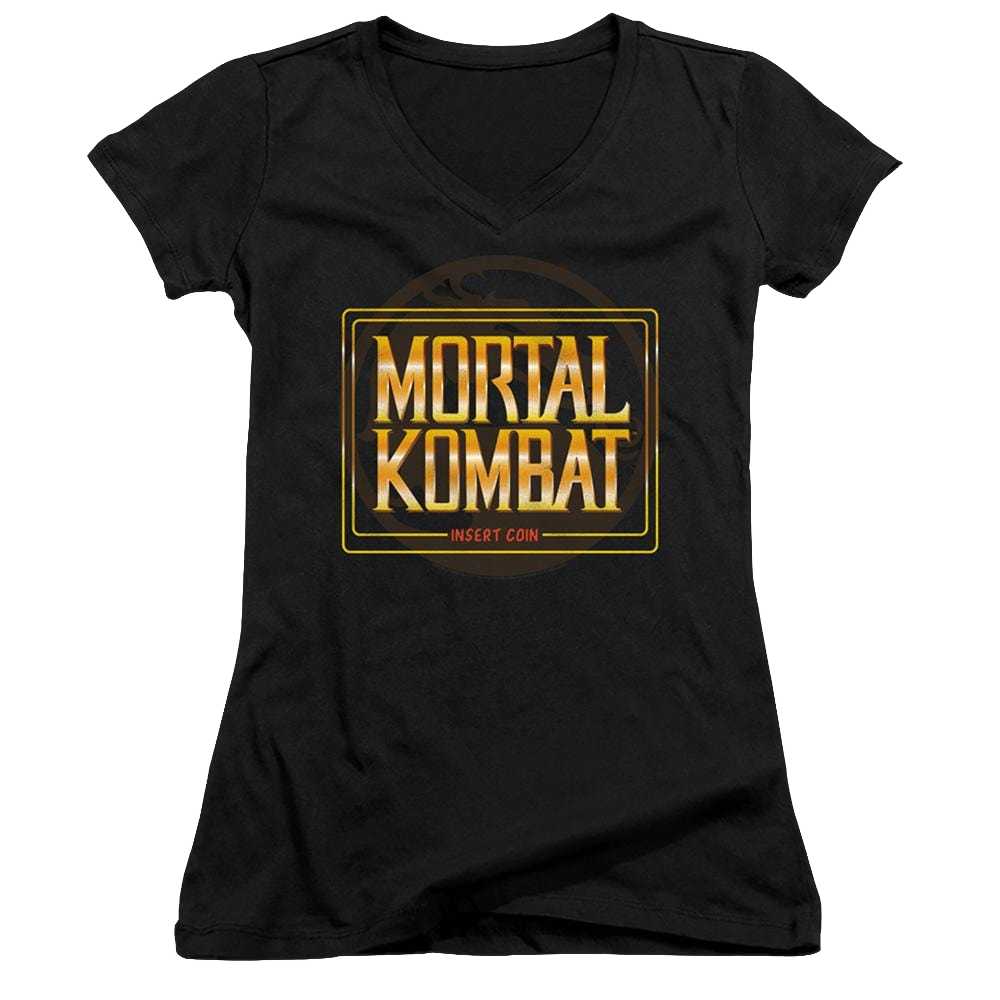 Mortal Kombat Insert Coin - Juniors V-Neck T-Shirt Juniors V-Neck T-Shirt Mortal Kombat   