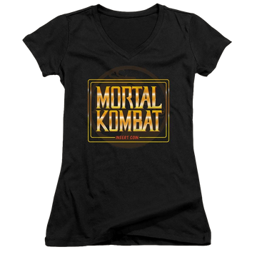Mortal Kombat Insert Coin - Juniors V-Neck T-Shirt Juniors V-Neck T-Shirt Mortal Kombat   