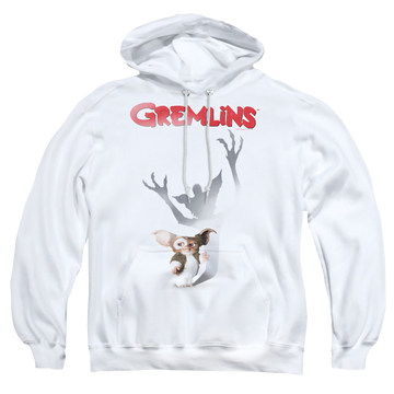 White pullover hoodie with Gremlins Shadow graphic