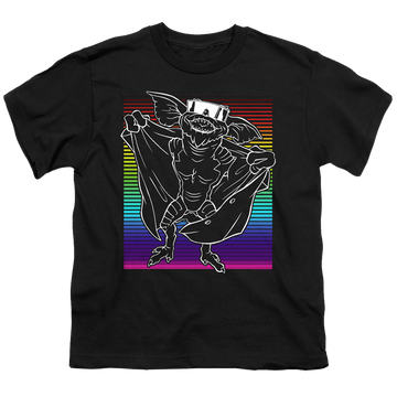 Black youth t-shirt for ages 8 to 12 with Gremlins Cool Gradient graphic