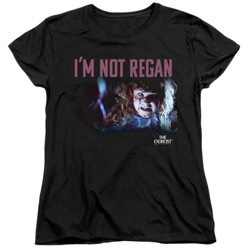 Black women's t-shirt with Exorcist Your Mother graphic