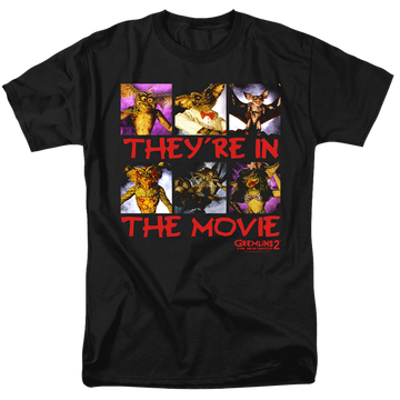 Black men's regular fit t-shirt with Gremlins In The Movie graphic