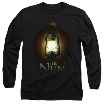 Black men's long sleeve t-shirt with NUN Lantern graphic