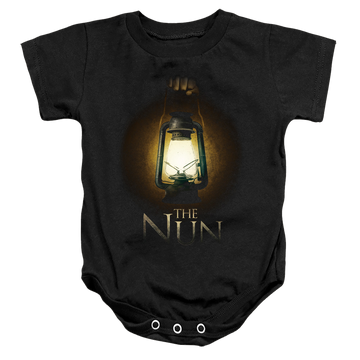 Black baby bodysuit with NUN Lantern graphic