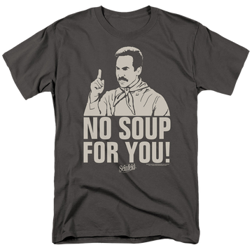 Charcoal men's regular fit t-shirt with Seinfeld No Soup graphic