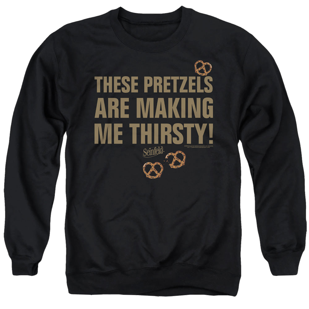 Seinfeld Pretzels Thirsty - Men's Crewneck Sweatshirt Men's Crewneck Sweatshirt Seinfeld   