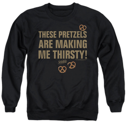 Seinfeld Pretzels Thirsty - Men's Crewneck Sweatshirt Men's Crewneck Sweatshirt Seinfeld   