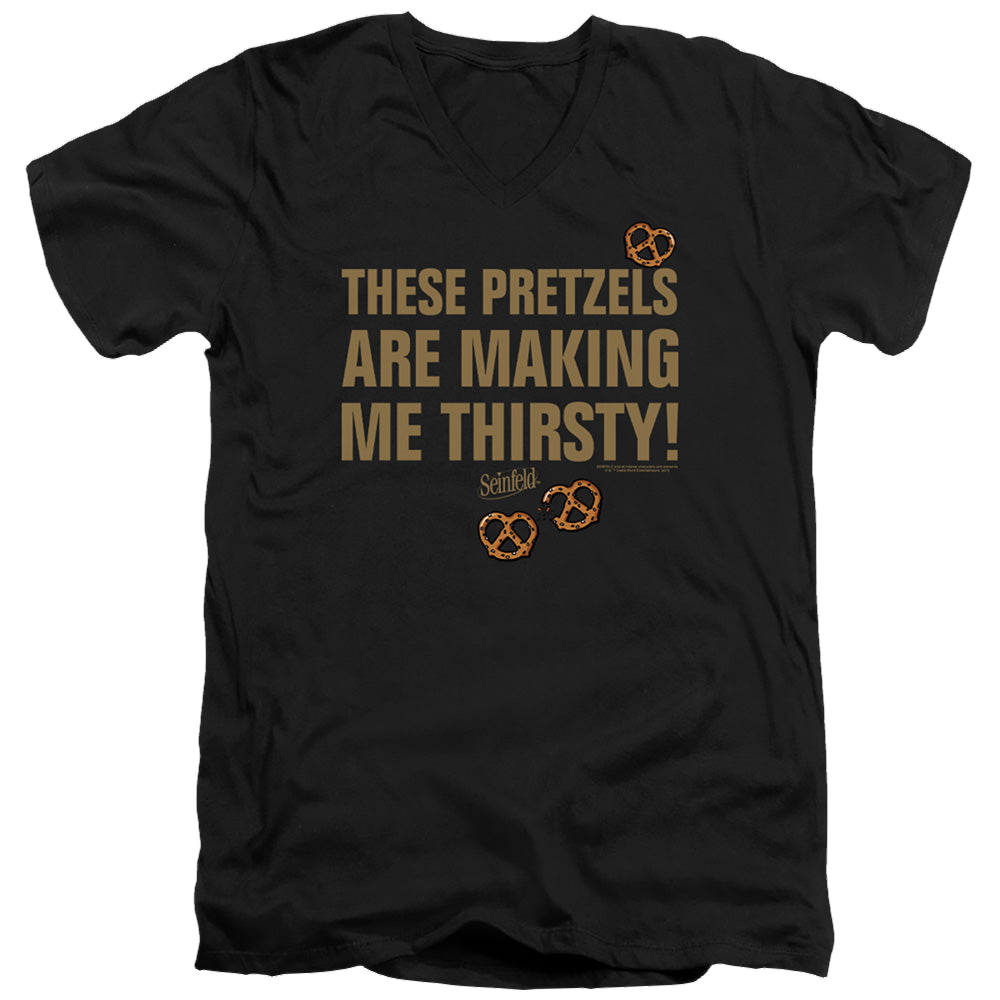 Seinfeld Pretzels Thirsty - Men's V-Neck T-Shirt Men's V-Neck T-Shirt Seinfeld   