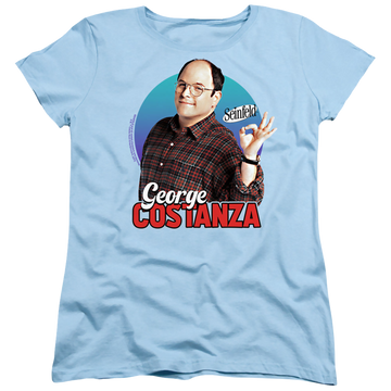 Light blue women's t-shirt with Seinfeld George graphic