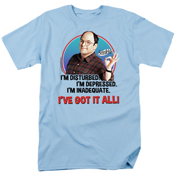 Light blue men's regular fit t-shirt with Seinfeld George All graphic