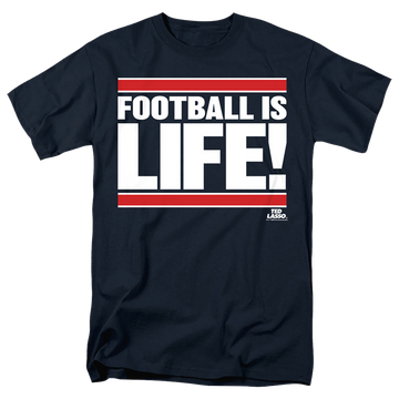 Navy men's regular fit t-shirt with Ted Lasso Football Is Life graphic