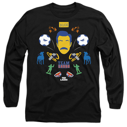 Ted Lasso Ted Lasso Icon Collage - Men's Long Sleeve T-Shirt Men's Long Sleeve T-Shirt Ted Lasso   