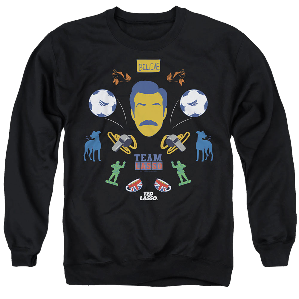 Ted Lasso Ted Lasso Icon Collage - Men's Crewneck Sweatshirt Men's Crewneck Sweatshirt Ted Lasso   