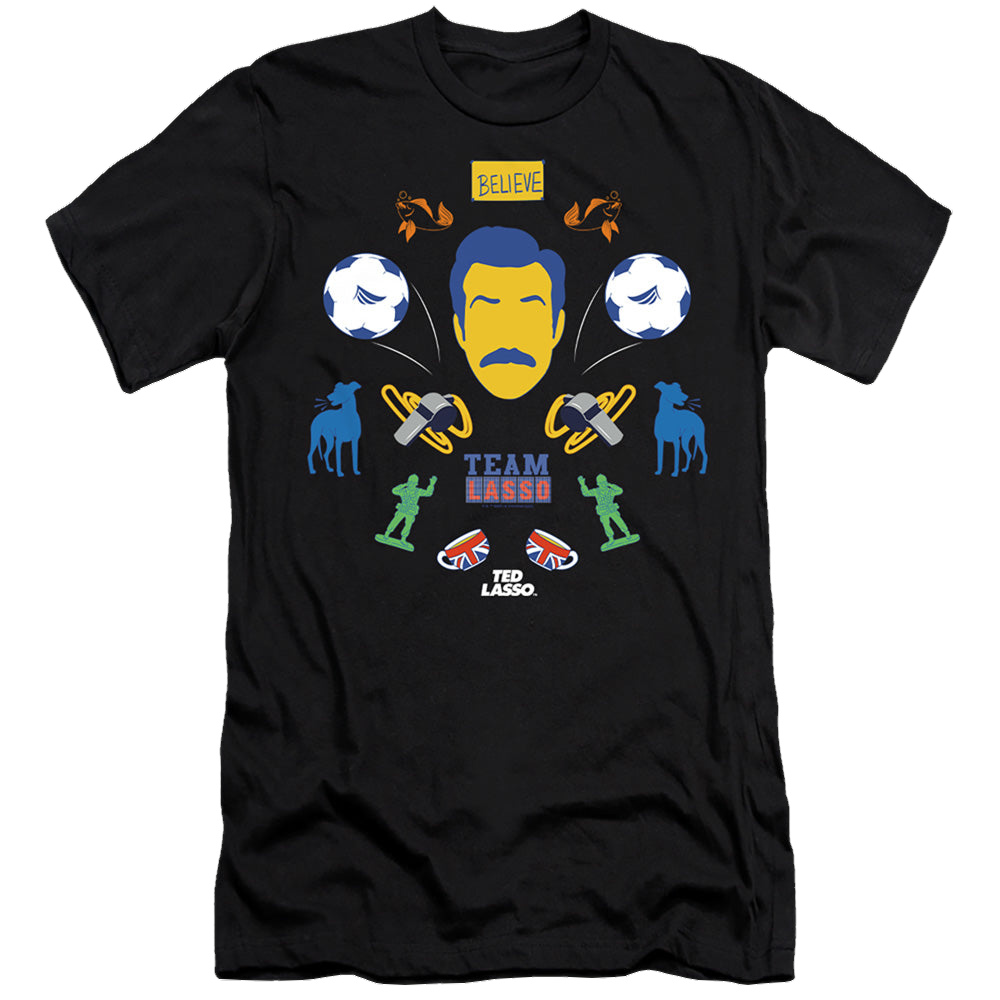 Ted Lasso Ted Lasso Icon Collage - Men's Premium Slim Fit T-Shirt Men's Premium Slim Fit T-Shirt Ted Lasso   