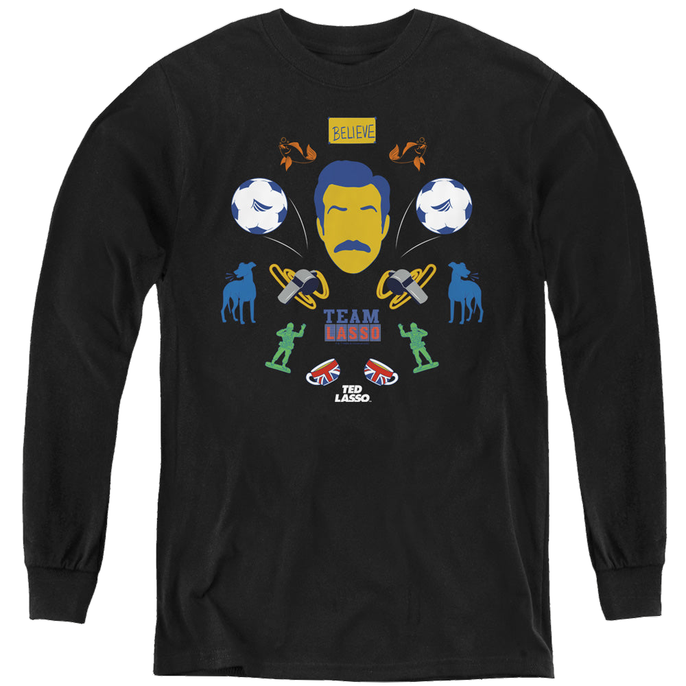 Ted Lasso Ted Lasso Icon Collage - Youth Long Sleeve T-Shirt Youth Long Sleeve T-Shirt Ted Lasso   