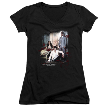 Vampire Diaries, The 3 + 1 - Juniors V-Neck T-Shirt Juniors V-Neck T-Shirt The Vampire Diaries   