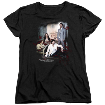 Black women's t-shirt with The Vampire Diaries 3 + 1 graphic