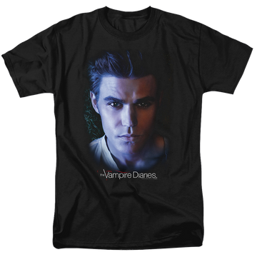 Black men's regular fit t-shirt with The Vampire Diaries Stefan graphic