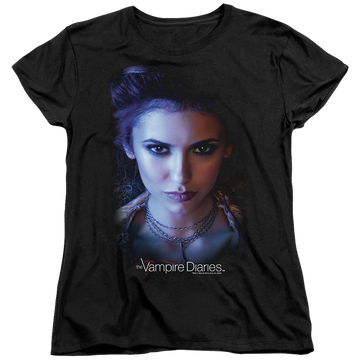 Black women's t-shirt with The Vampire Diaries Elena graphic