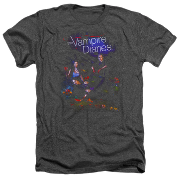 Charcoal men's heather t-shirt with The Vampire Diaries Tempted graphic