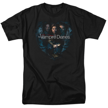 Black men's regular fit t-shirt with The Vampire Diaries Hearts Desire graphic