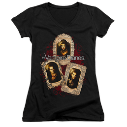 Vampire Diaries, The Holy Cards - Juniors V-Neck T-Shirt Juniors V-Neck T-Shirt The Vampire Diaries   