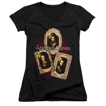 Vampire Diaries, The Holy Cards - Juniors V-Neck T-Shirt Juniors V-Neck T-Shirt The Vampire Diaries   
