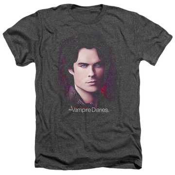 Charcoal men's heather t-shirt with The Vampire Diaries Compelling graphic