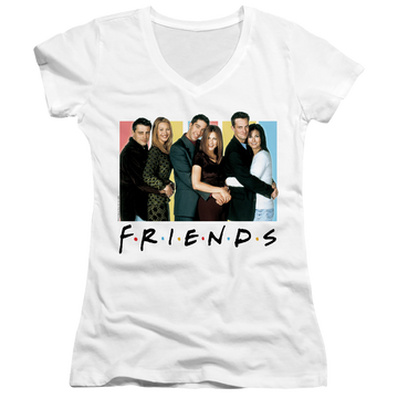 Friends Cast Logo - Juniors V-Neck T-Shirt Juniors V-Neck T-Shirt Friends   