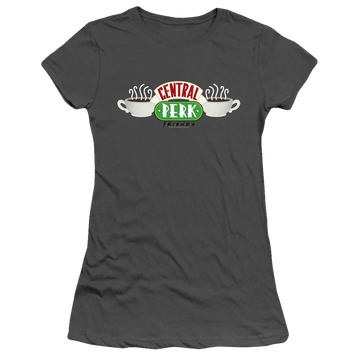 Charcoal juniors t-shirt with Friends Central Perk Logo graphic