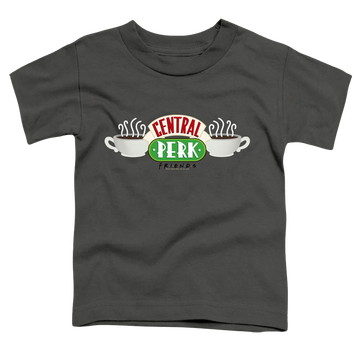 Charcoal toddler t-shirt with Friends Central Perk Logo graphic