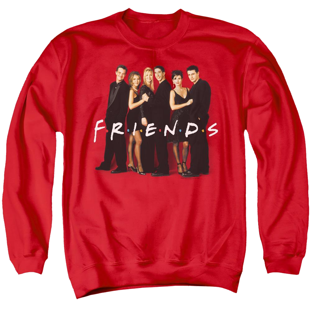 Friends Cast In Black - Men's Crewneck Sweatshirt Men's Crewneck Sweatshirt Friends   