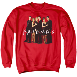 Friends Cast In Black - Men's Crewneck Sweatshirt Men's Crewneck Sweatshirt Friends   