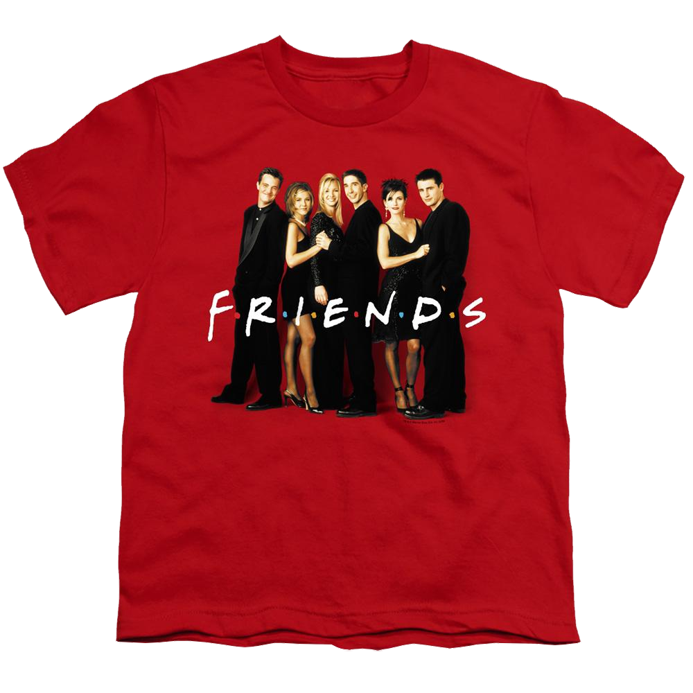 Friends Cast In Black - Youth T-Shirt Youth T-Shirt (Ages 8-12) Friends   
