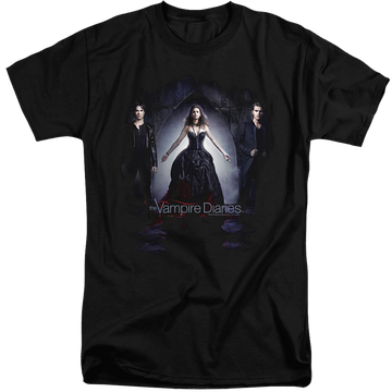Black men's tall fit t-shirt with The Vampire Diaries Bring It On graphic