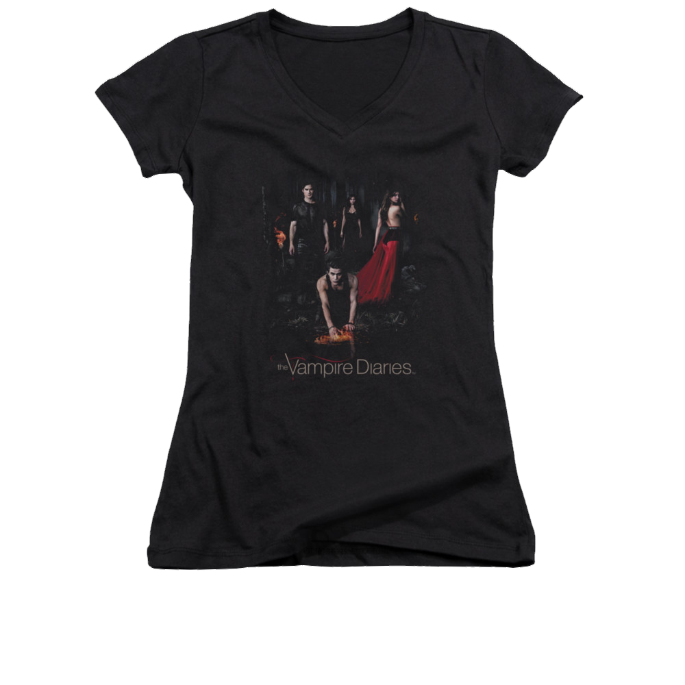 Vampire Diaries, The Fire - Juniors V-Neck T-Shirt Juniors V-Neck T-Shirt The Vampire Diaries   