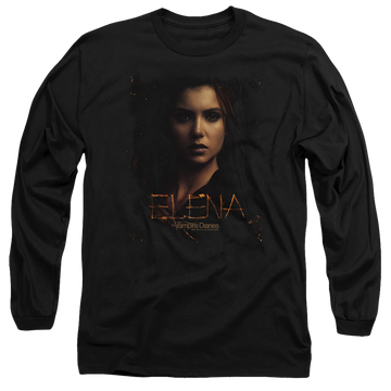 Black men's long sleeve t-shirt with The Vampire Diaries Elena graphic