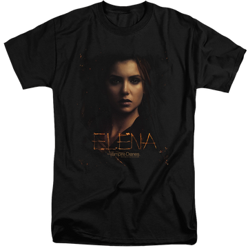 Black men's tall fit t-shirt with The Vampire Diaries Elena graphic