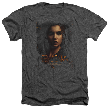 Charcoal men's heather t-shirt with The Vampire Diaries Elena graphic