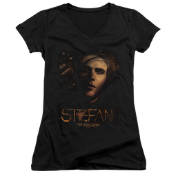 Vampire Diaries, The Stefan Smokey Veil - Juniors V-Neck T-Shirt Juniors V-Neck T-Shirt The Vampire Diaries   