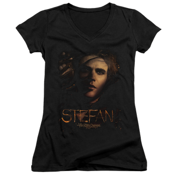 Vampire Diaries, The Stefan Smokey Veil - Juniors V-Neck T-Shirt Juniors V-Neck T-Shirt The Vampire Diaries   