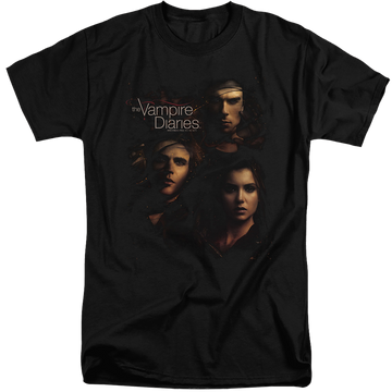 Black men's tall fit t-shirt with The Vampire Diaries Smokey Veil graphic