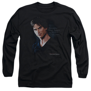 Black men's long sleeve t-shirt with The Vampire Diaries Sometimes graphic