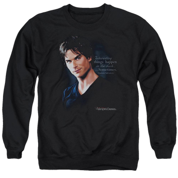 Black men's crewneck sweatshirt with The Vampire Diaries Sometimes graphic