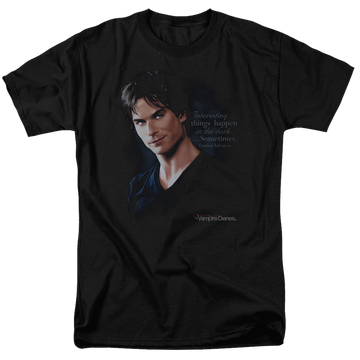 Black men's regular fit t-shirt with The Vampire Diaries Sometimes graphic