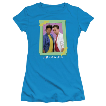 Turquoise juniors t-shirt with Friends 80S Flashback graphic
