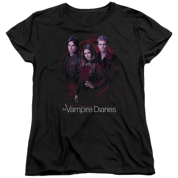 Black women's t-shirt with The Vampire Diaries Company Of Three graphic